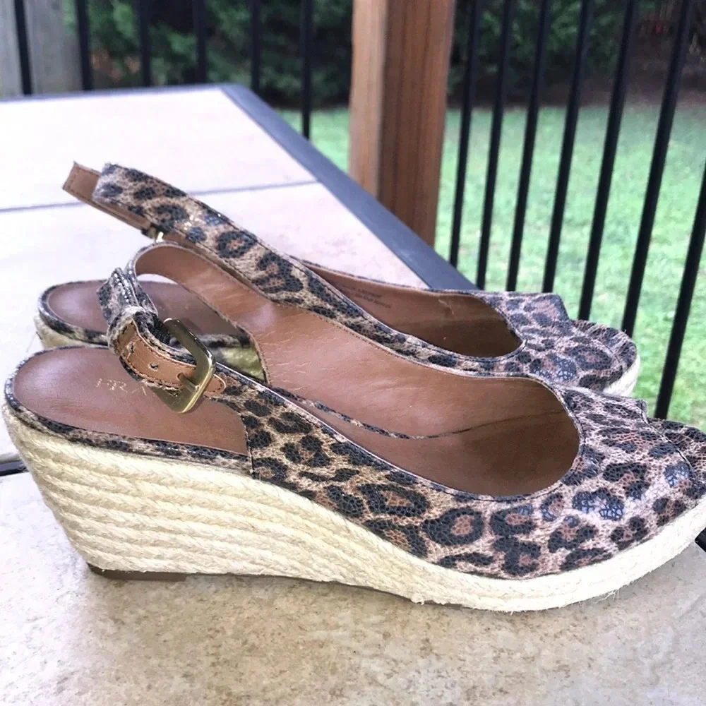 Franco Sarto Calvin Leopard Print Wedge Sandals